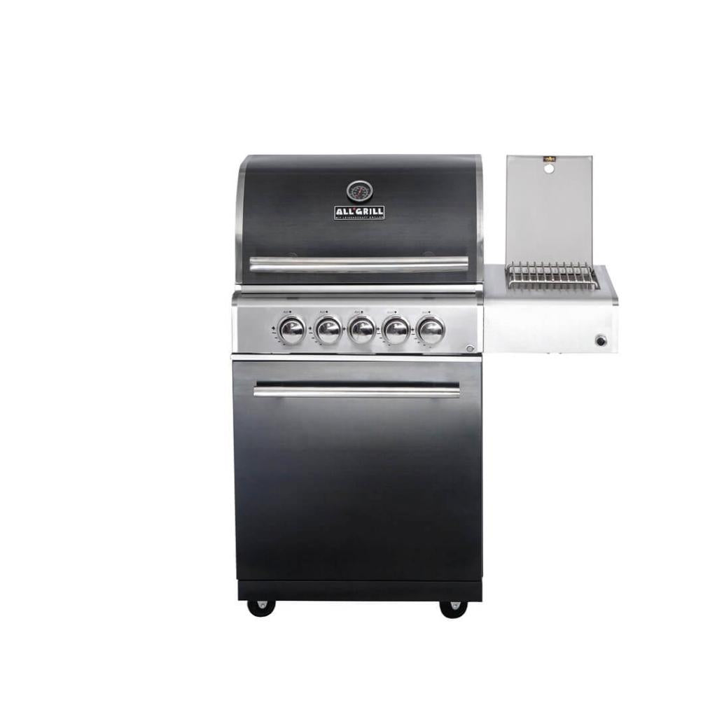 Top-Einsteiger: Edelstahl Gasgrill MODULAR-TOP-LINE-ALL'GRILL' CHEF "M" BLACK EDITION mit 3 Brennern 17,2 kW inkl. Seitenkocher und Backburner