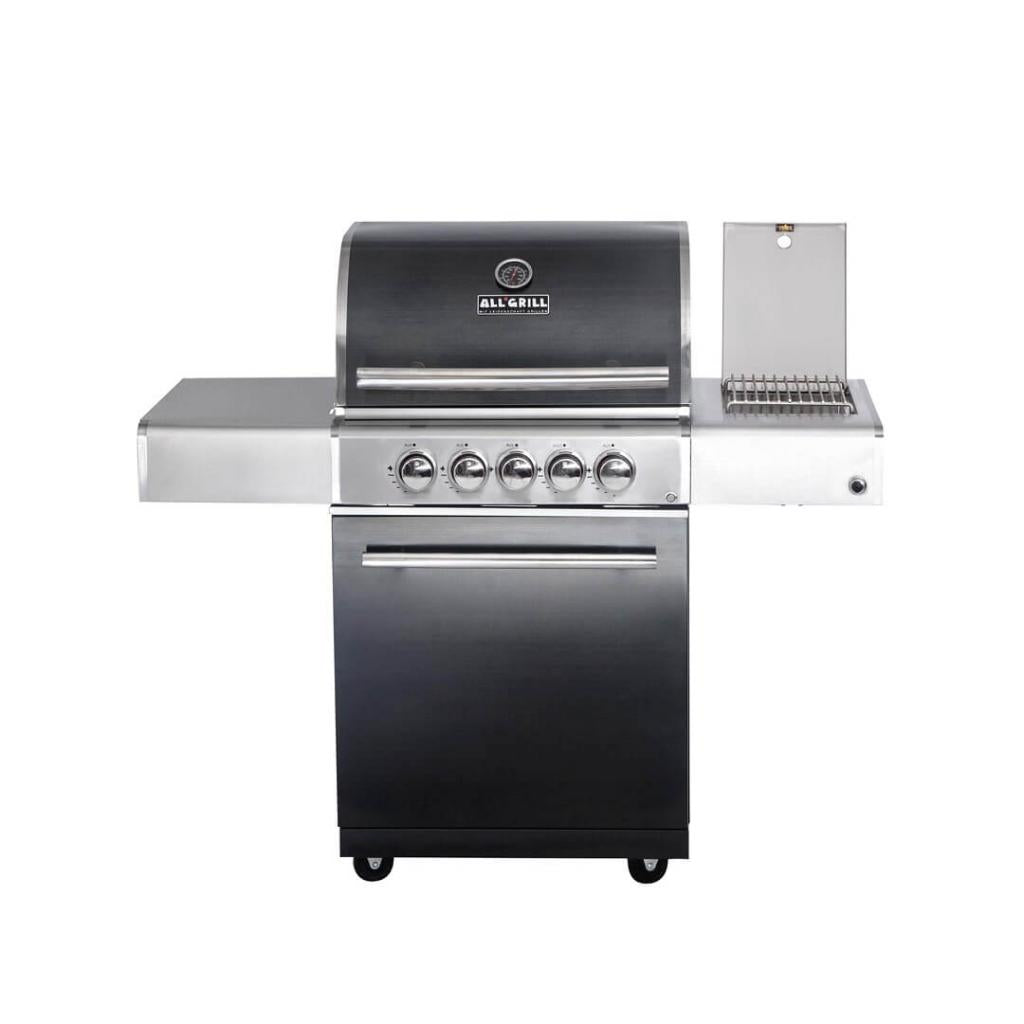 Top-Einsteiger: Edelstahl Gasgrill MODULAR-TOP-LINE-ALL'GRILL' CHEF "M" BLACK EDITION mit 3 Brennern 17,2 kW inkl. Seitenkocher und Backburner