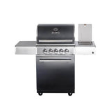 Top-Einsteiger: Edelstahl Gasgrill MODULAR-TOP-LINE-ALL'GRILL' CHEF "M" BLACK EDITION mit 3 Brennern 17,2 kW inkl. Seitenkocher und Backburner