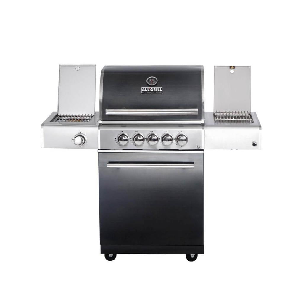 Top-Einsteiger: Edelstahl Gasgrill MODULAR-TOP-LINE-ALL'GRILL' CHEF "M" BLACK EDITION mit 3 Brennern 17,2 kW inkl. Seitenkocher und Backburner