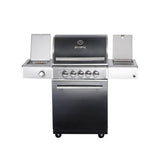 Top-Einsteiger: Edelstahl Gasgrill MODULAR-TOP-LINE-ALL'GRILL' CHEF "M" BLACK EDITION mit 3 Brennern 17,2 kW inkl. Seitenkocher und Backburner