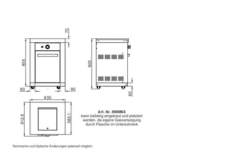 Das Modul 3 SteakzoneÂ®-Brenner Anbau wiegt 75 kg ohne Verpackung.