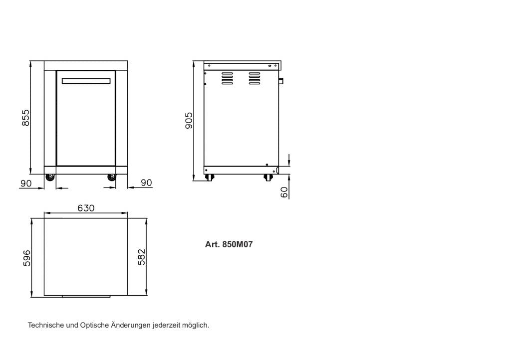 ALL'GRILL Modul 7 - Anbauschrank mit 3 Fächern für Grillzubehör, Abmessungen: 63 x 58 x 90 cm