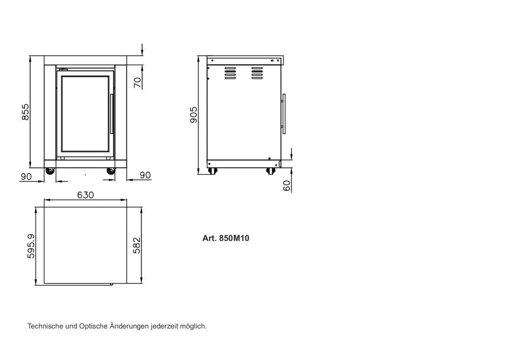Geräumiger CASO Einzelkühlschrank für modulare Außenküche - 63L Volumen, 63x58x90cm, Volledelstahl, Marmoroberfläche