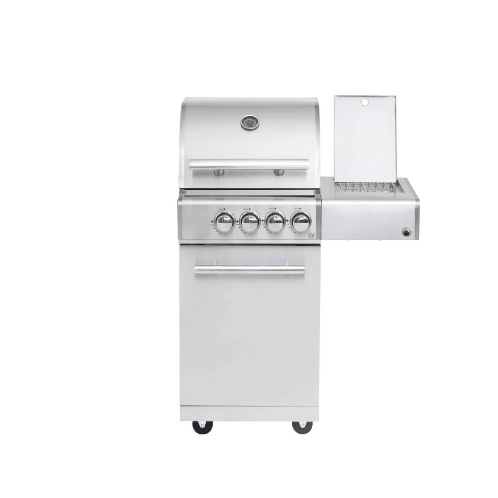 Top-Einsteiger: Edelstahl Gasgrill MODULAR TOP-LINE-ALL'GRILL CHEF "S" mit 2 Brennern und Seitenkocher