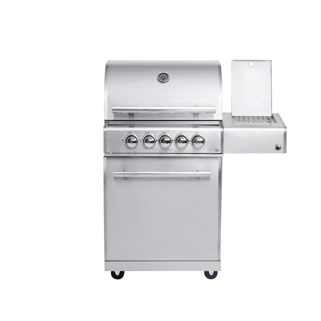 Edelstahl Gasgrill MODULAR-TOP-LINE-ALL'GRILL' CHEF "M" mit 3 Brennern 17,2 kW inkl. Seitenkocher und Backburner