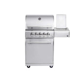 Edelstahl Gasgrill MODULAR-TOP-LINE-ALL'GRILL' CHEF "M" mit 3 Brennern 17,2 kW inkl. Seitenkocher und Backburner