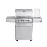Edelstahl Gasgrill MODULAR-TOP-LINE-ALL'GRILL' CHEF "M" mit 3 Brennern 17,2 kW inkl. Seitenkocher und Backburner