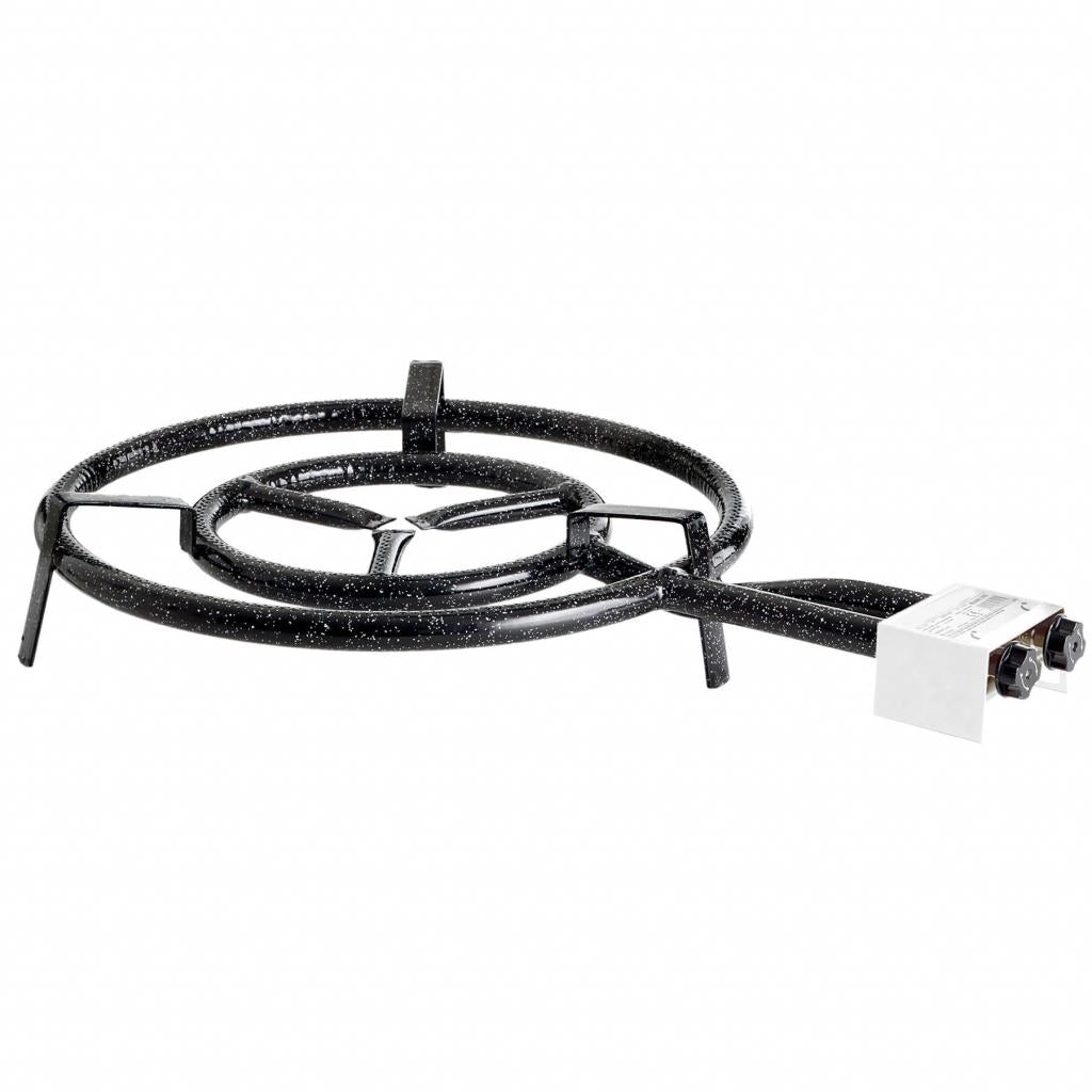 Vielseitiger 2-Ring Paella-Gasbrenner Ø 50 cm, 15,5 kW, für Topf, Wok, Pfanne und Grillplatte
