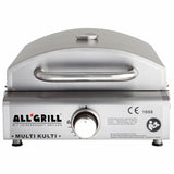 Multi-Kulti®: Portabler Gasgrill mit Steakzone®-Keramikbrenner, 42x51x25 cm, Edelstahl, Zubehör, Zündsicherung