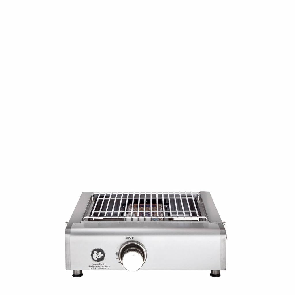 Multi-Kulti®: Portabler Gasgrill mit Steakzone®-Keramikbrenner, 42x51x25 cm, Edelstahl, Zubehör, Zündsicherung