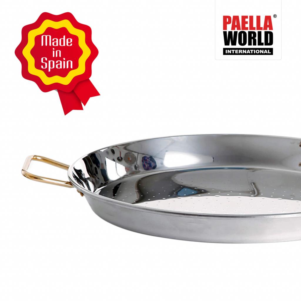 Edelstahl Paella Pfanne Ø 38 cm - Robust und vielseitig einsetzbar für köstliche Pfannengerichte