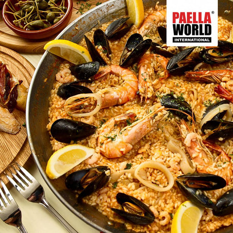 Edle Paella Pfanne aus Edelstahl