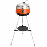 Leichter Aluminiumgrill Ø 38 cm mit Transporttasche: Vulcano - der multifunktionale Holzkohlegrill inkl. 2 Grillaufsätzen + Hitzeschutzlifter