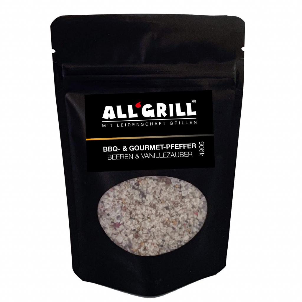 BBQ- & Gourmet-Pfeffer BEEREN- & VANILLEZAUBER 80g - Edler Pfeffermix mit Zitronennote für Fleisch, Fisch, Geflügel, Gemüse und Beilagen