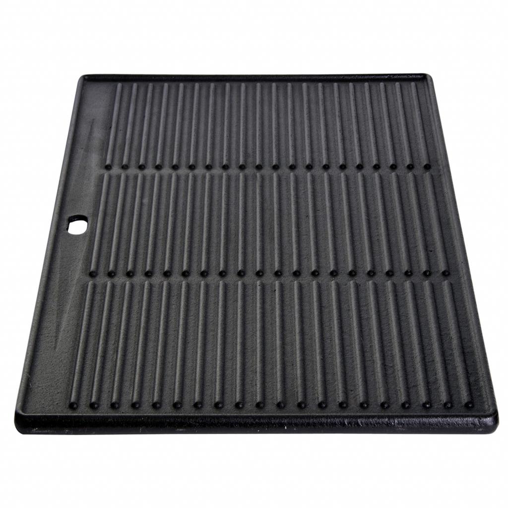 Gusseiserne Grillplatte 33x42,5 cm mit Ablauföffnung für Allgrill PROFESSIONAL - Beidseitig verwendbar, solide, massiv und robust für die Ewigkeit