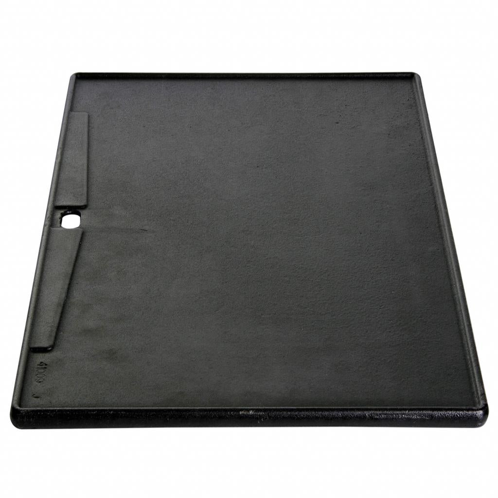 Gusseiserne Grillplatte 33x42,5 cm mit Ablauföffnung für Allgrill PROFESSIONAL - Beidseitig verwendbar, solide, massiv und robust für die Ewigkeit