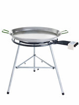 Großer Gastro-Catering-Grill mit 3-Ring-Brenner und höhenverstellbarem Dreibein-Ständer: Komplettset für 8-25 Personen