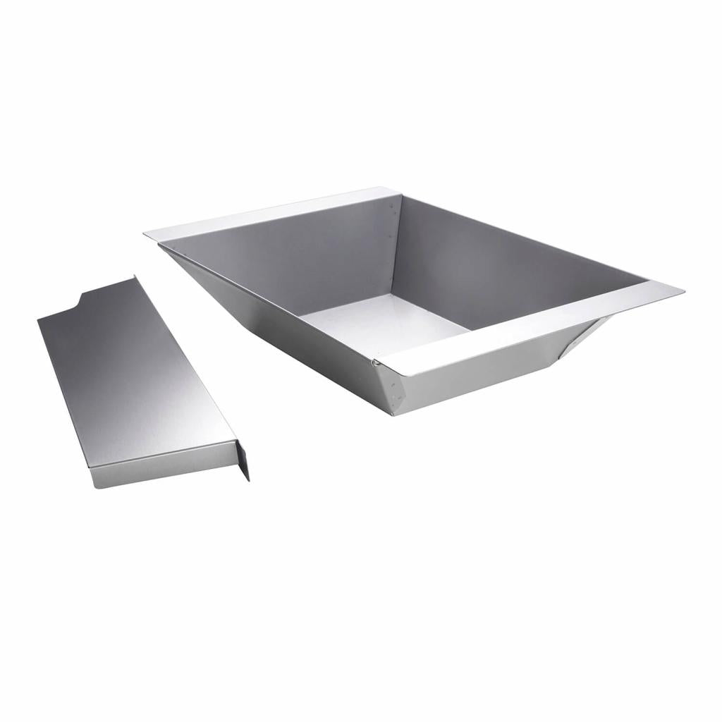 Edelstahl Holzkohleeinsatz mit Hitzeleitblech für Gas- und Holzkohlegrills, Maße: 30 x 46 x 9,5 cm, vereinen Sie Gas und Kohle in Ihrem Grill