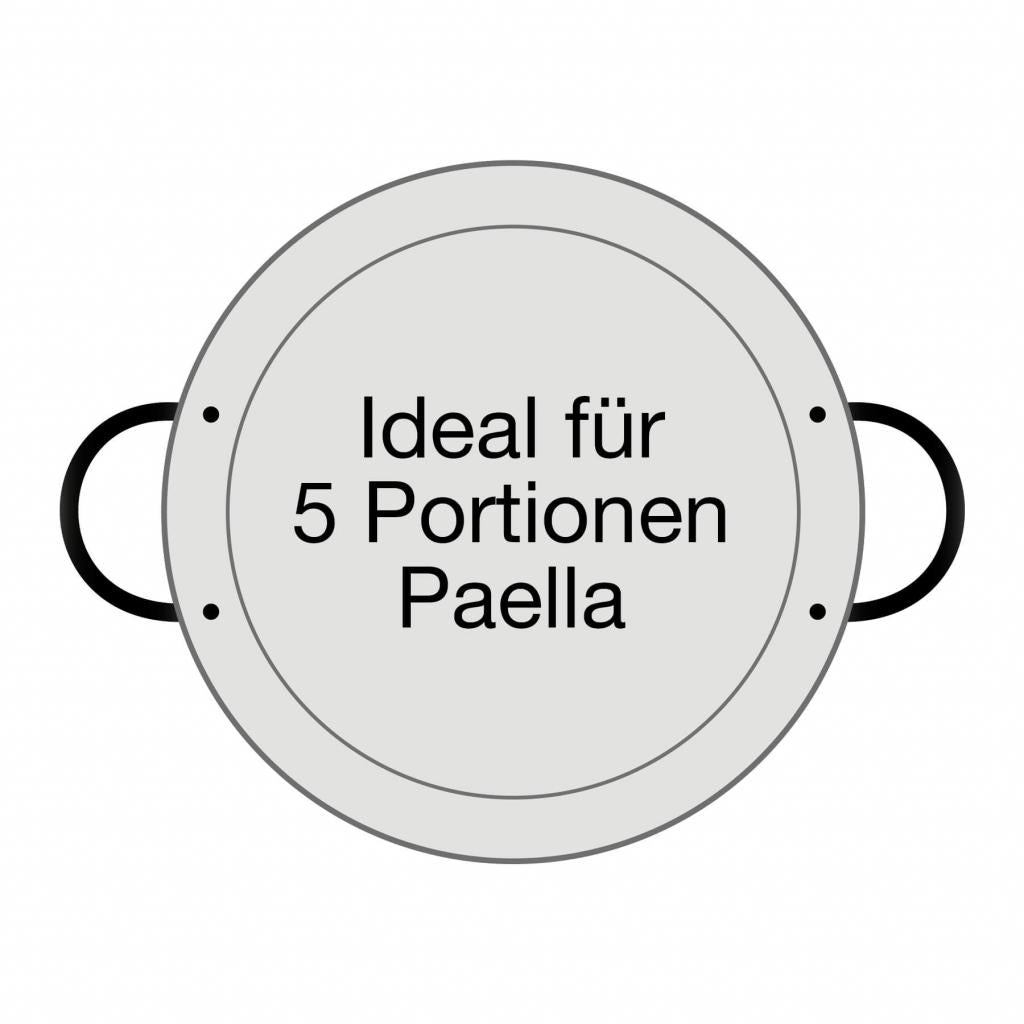 Original spanische Paelle Pfanne Typ 'Valencia' - leicht, Ø 32 cm, polierter Stahl, robust und preiswert: Ideal für Paella, Pfannen-/Reisgerichte