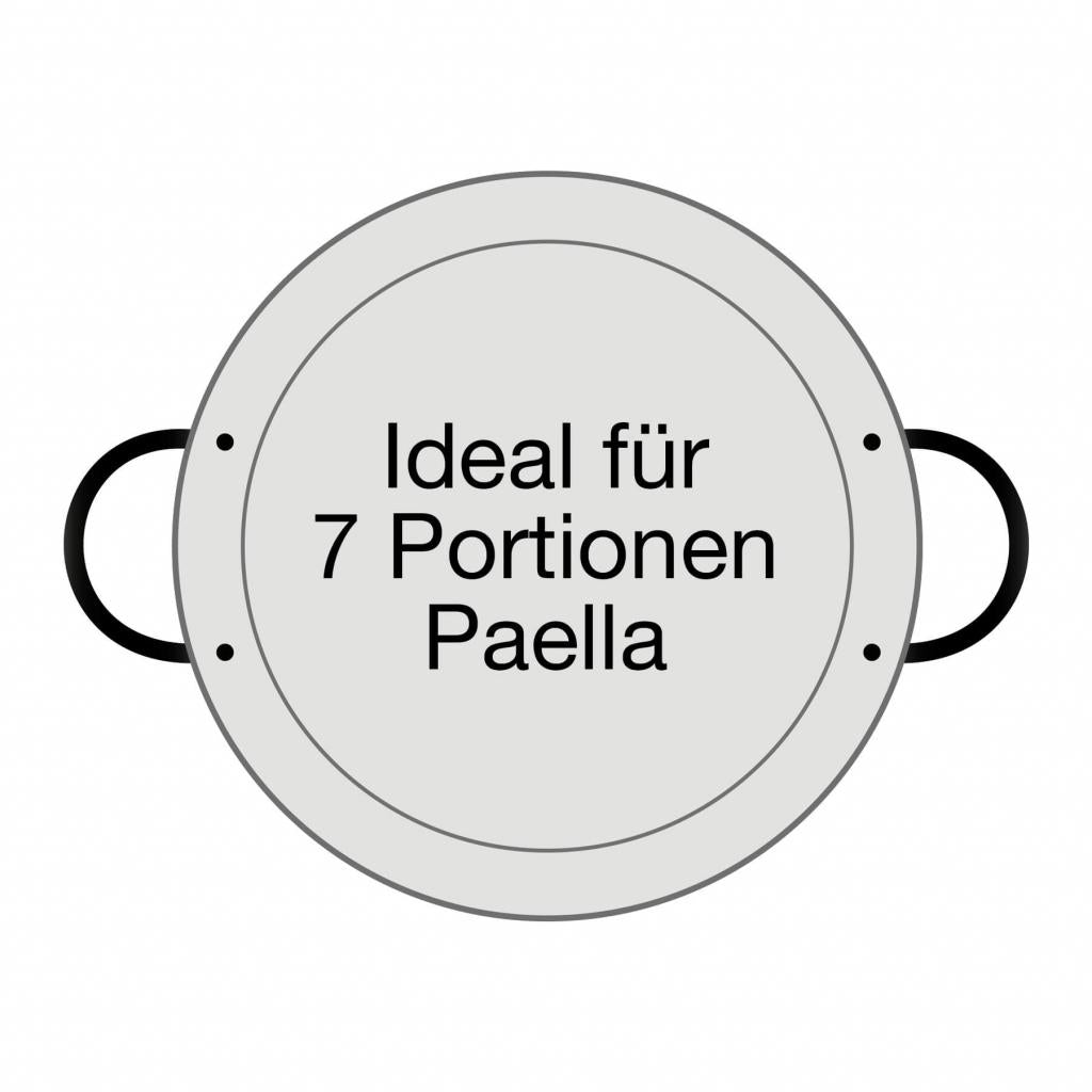 Original spanische Paelle Pfanne Typ 'Valencia' - leicht, Ø 36 cm, polierter Stahl, robust und preiswert: Ideal für Paella, Pfannen-/Reisgerichte