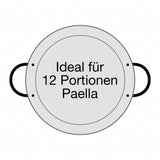 Hochwertige Edelstahl-Paella Pfanne Ø 46 cm mit zwei Griffen für perfekte Brat- und Kocheigenschaften