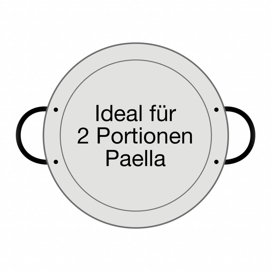 Original spanische Paelle Pfanne Typ 'Valencia' - leicht, Ø 26 cm, polierter Stahl, robust und preiswert: Ideal für Paella, Pfannen-/Reisgerichte