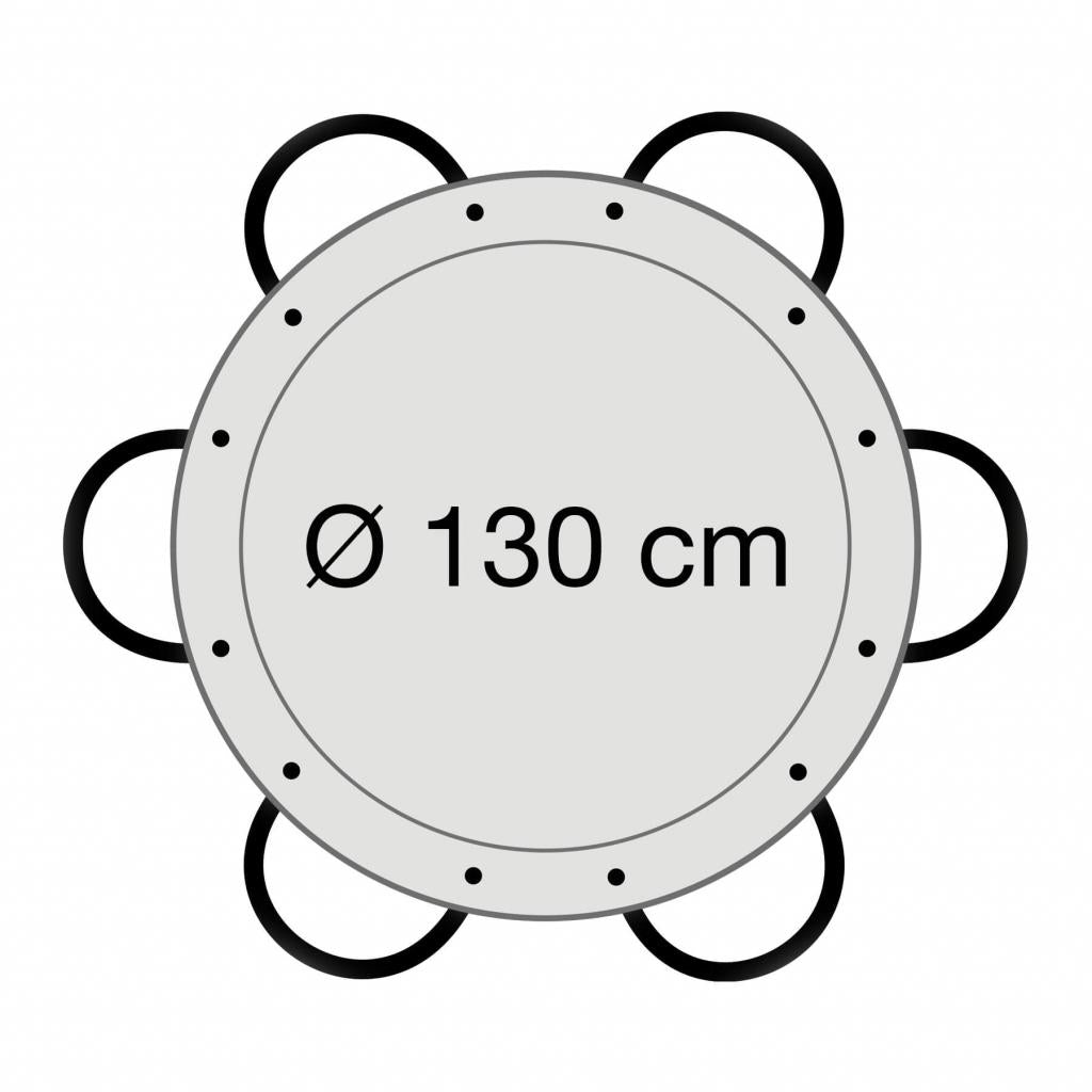 Große Paella-Pfanne Ø 130 cm - Stahl poliert, mit Griffen - für 200 Portionen - ideal für Paella, Reisgerichte und Pfannengerichte