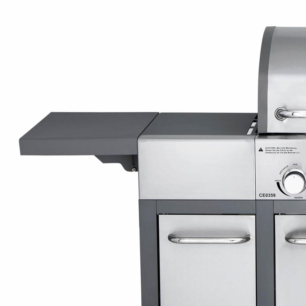 Allgrill Major Erweiterungsset: 2-teiliges Seitentisch-Set in Grau, Maße 49 x 33 cm, ca. 1,8 kg