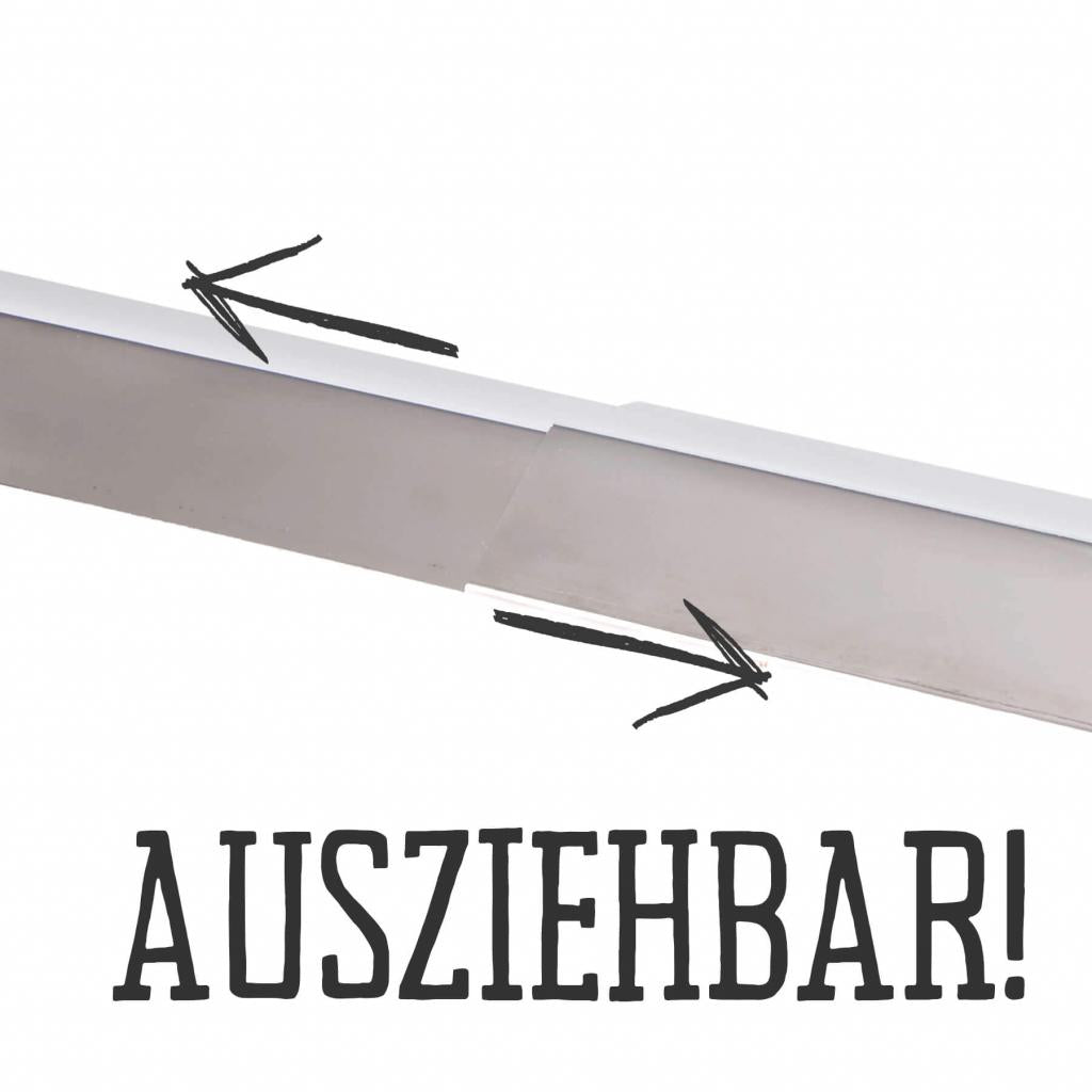 Allgrill Universal-Flammschutzblech aus Edelstahl, stufenlos ausziehbar, 35-60 cm, für gleichmäßige Hitzeverteilung