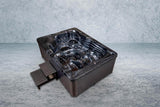 PureHaven American Outdoor-Whirlpool 220x156 cm für 3 Personen mit 77 Wasserdüsen und 10 Luftdüsen Thermoabdeckung LEDs Farbe PEARL Shadow Grey
