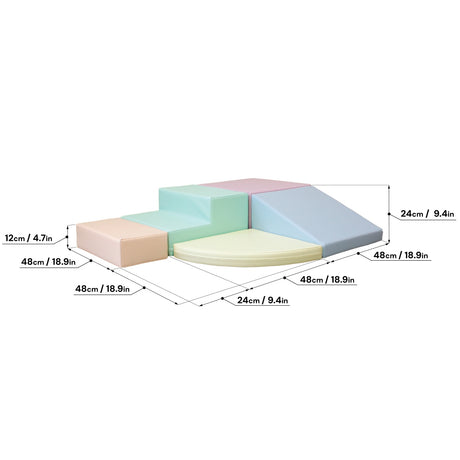 Bunte Schaumstoffspielmatten in verschiedenen Formen und Größen