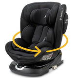 Osann Swift360 S i-Size Kindersitz 76–150 cm – 360° drehbar, Reboarder & vorwärts, Isofix, i-Size R129, mitwachsend, Magnethalterung – All Black