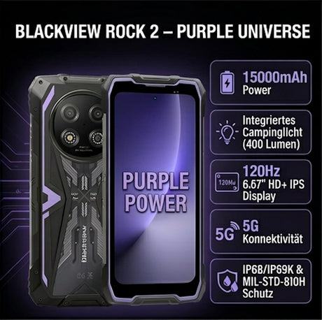 Blackview Rock 2 Violett Mit allen wichtigen USPs