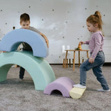 IGLU 4 XL Montessori Softbausteine – Regenbogen Set, Schaumstoffbausteine Pädagogisches Spielzeug für Kinder
