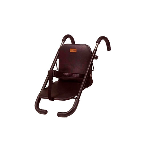 Tragbarer BabyTrold Booster-Sitz in Schwarz, aufgeklappt