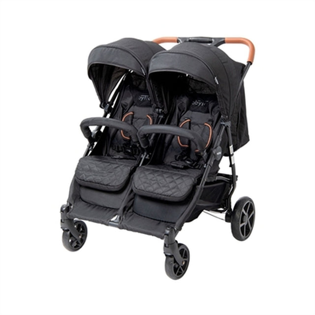 Babytrold Zwillingsuggy schwarz Ansicht im Profil