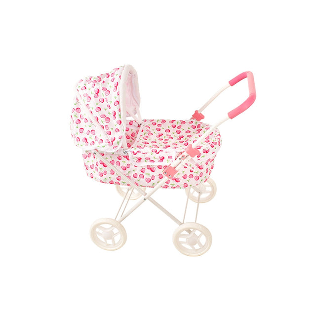 Babytrold Puppenwagen weiß mit Kirschen Seitenansicht