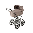 TRILLE Classic Nostalgie Puppenwagen in Sandfarbe mit stabilem Stahlgestell und Stoffverkleidung, 77 cm hoch