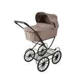 TRILLE Classic Nostalgie Puppenwagen in Sandfarbe mit stabilem Stahlgestell und Stoffverkleidung, 77 cm hoch