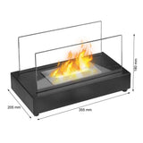 CACH Fires Lambeth Tischkamin, Schwarz, H: 18 cm x B: 35,5 cm x T: 20,5 cm, schöner Flammeneffekt, ideal für das Wohnzimmerregal oder den Terrassentisch, 0,8 kW.