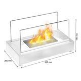 CACH Fires Lambeth Tischkamin, weiß, H: 18 cm x B: 35,5 cm x T: 20,5 cm, 0,8 kW, hübsche und stilvolle Ergänzung für jeden Raum