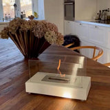 CACH Fires Lambeth Tischkamin, weiß, H: 18 cm x B: 35,5 cm x T: 20,5 cm, 0,8 kW, hübsche und stilvolle Ergänzung für jeden Raum