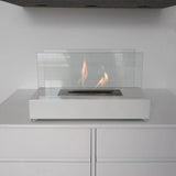 CACH Fires Lambeth Tischkamin, weiß, H: 18 cm x B: 35,5 cm x T: 20,5 cm, 0,8 kW, hübsche und stilvolle Ergänzung für jeden Raum