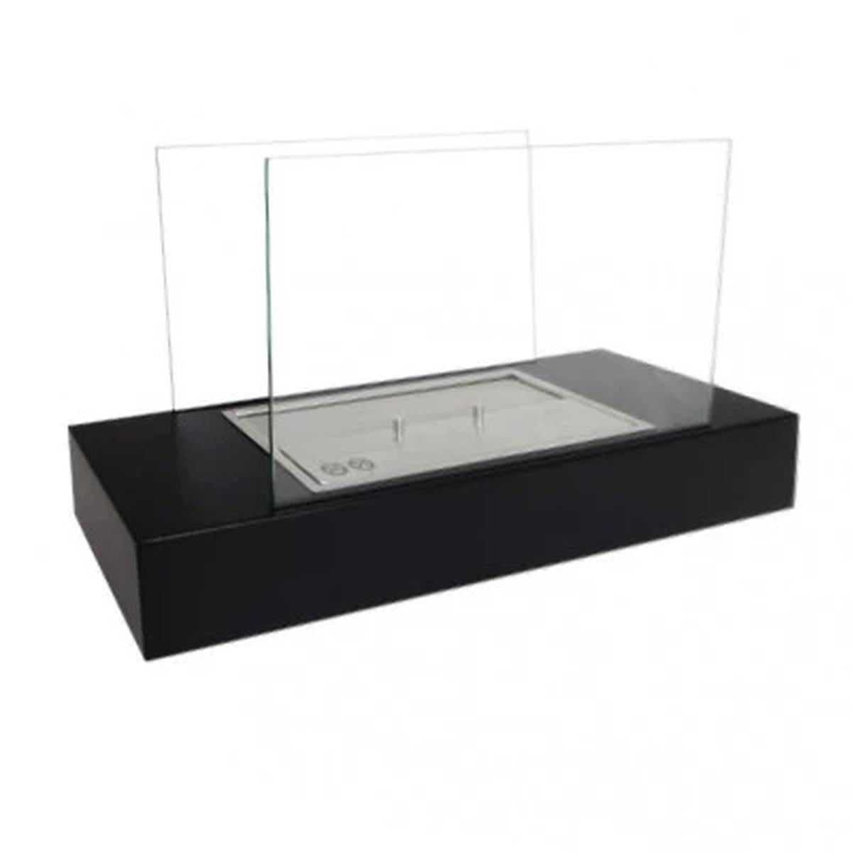 CACH Fires Freistehender Bioethanol-Kamin, Schwarz, 60 cm, Dekoratives Feuer für Tisch oder Regal, 2 kW, Stilvolles und modernes Accessoire.