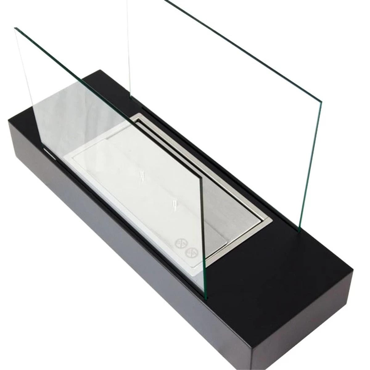 CACH Fires Freistehender Bioethanol-Kamin, Schwarz, 60 cm, Dekoratives Feuer für Tisch oder Regal, 2 kW, Stilvolles und modernes Accessoire.