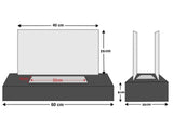 CACH Fires Freistehender Bioethanol-Kamin, Schwarz, 60 cm, Dekoratives Feuer für Tisch oder Regal, 2 kW, Stilvolles und modernes Accessoire.