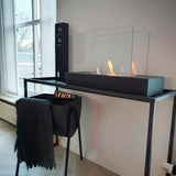 CACH Fires Freistehender Bioethanol-Kamin, Schwarz, 60 cm, Dekoratives Feuer für Tisch oder Regal, 2 kW, Stilvolles und modernes Accessoire.