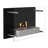 CACH Fires Nevada Bio-Wandkamin, Schwarzer Bioethanol-Wandkamin mit Glasfrontpaneel, Brenndauer bis zu 6 Stunden, für gemütliche Abende mit der Familie, 2 kW.