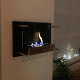 CACH Fires Nevada Bio-Wandkamin, Schwarzer Bioethanol-Wandkamin mit Glasfrontpaneel, Brenndauer bis zu 6 Stunden, für gemütliche Abende mit der Familie, 2 kW.